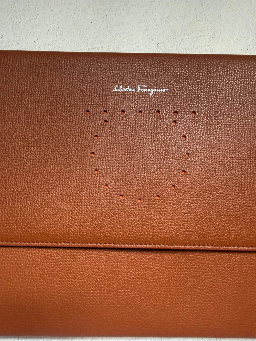 Salvatore Ferragamo Leather Envelope Clutch